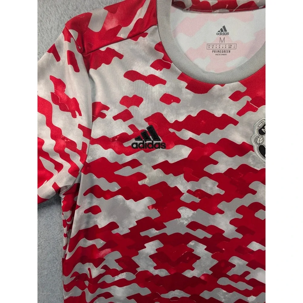 Adidas Manchester United Pre-Match Training Jersey Red White Camo Mens Medium